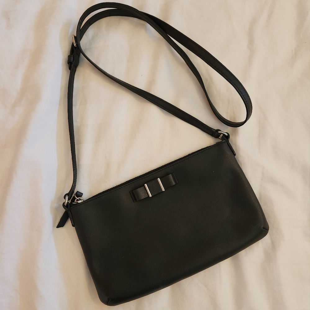 Coach crossbody black leather purse.